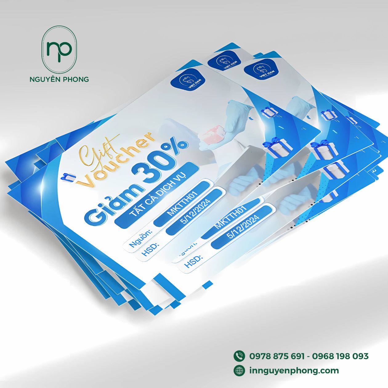Mẫu logo nha khoa in trên voucher
